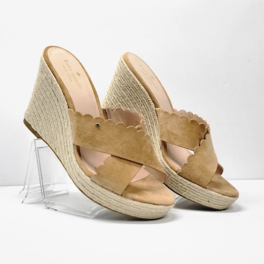 KATE SPADE tegan wedge espadrille sandals shoes Sz 10B NEW